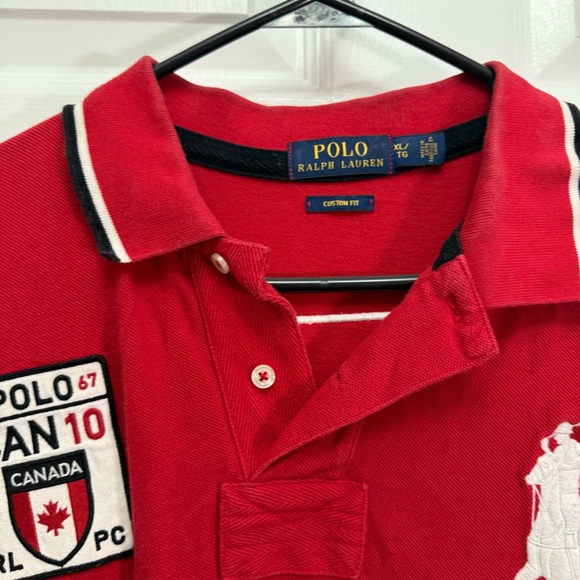 Polo by Ralph Lauren Red Canada Polo Shirt with White Accents - Picture 8 of 12